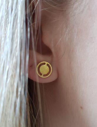 puces d'oreilles laiton doré
