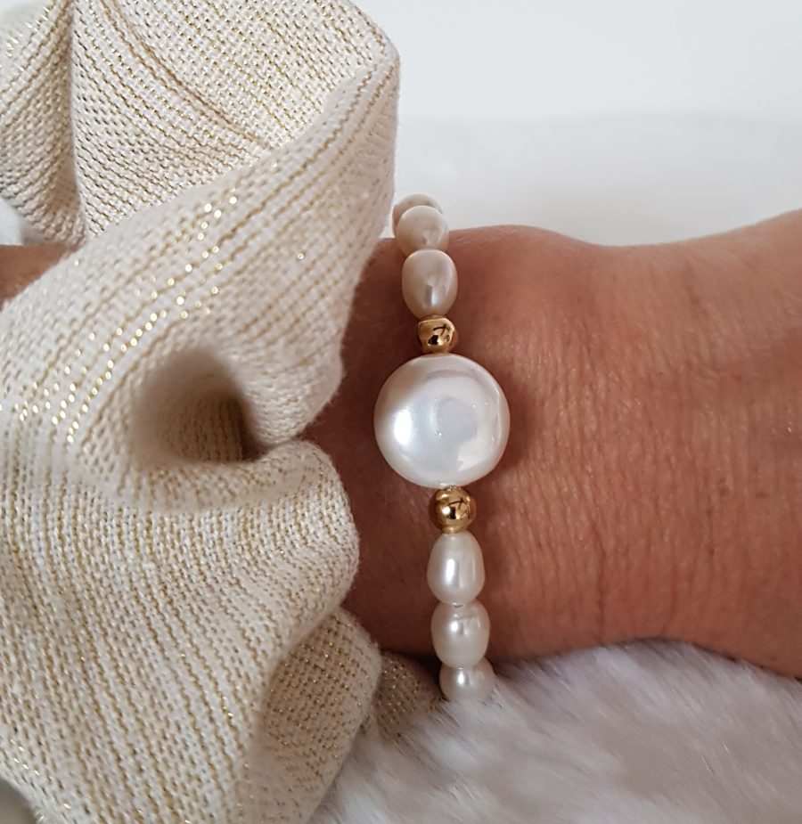 Bracelet en perles naturelles d'eau douce